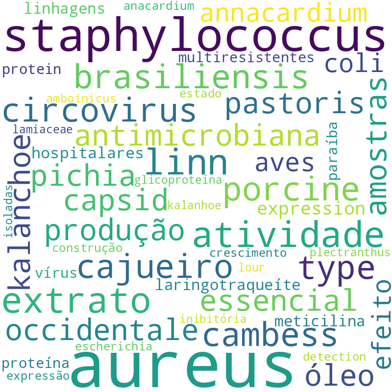 Nuvem de termos dos títulos das publicações