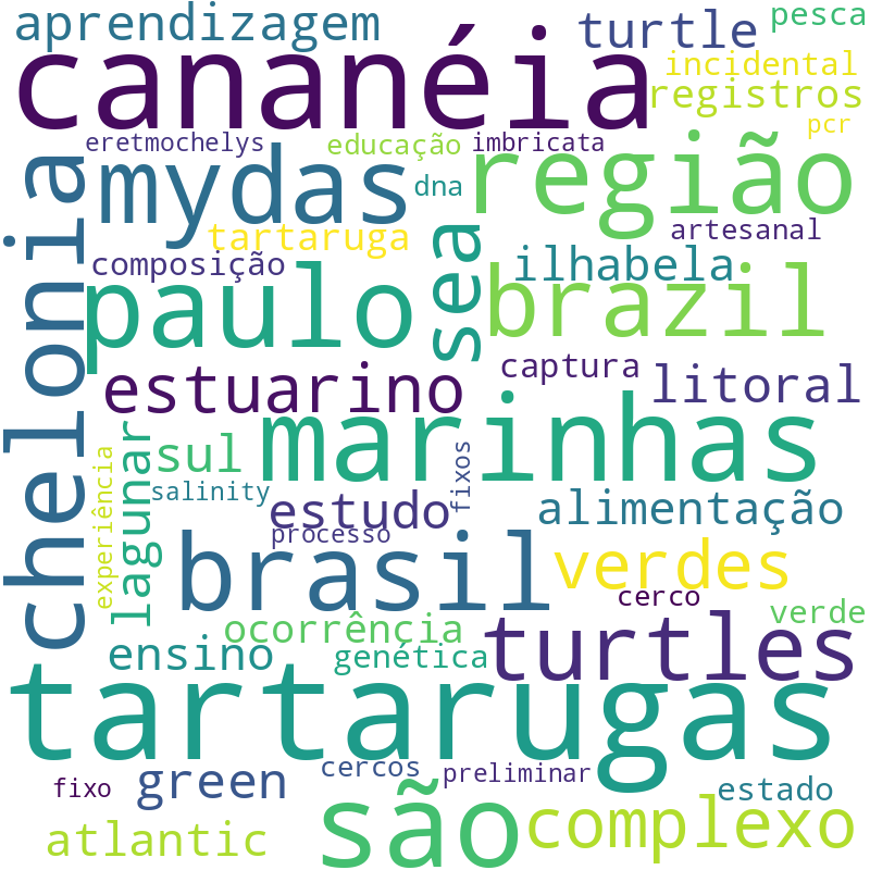 Nuvem de termos dos títulos das publicações
