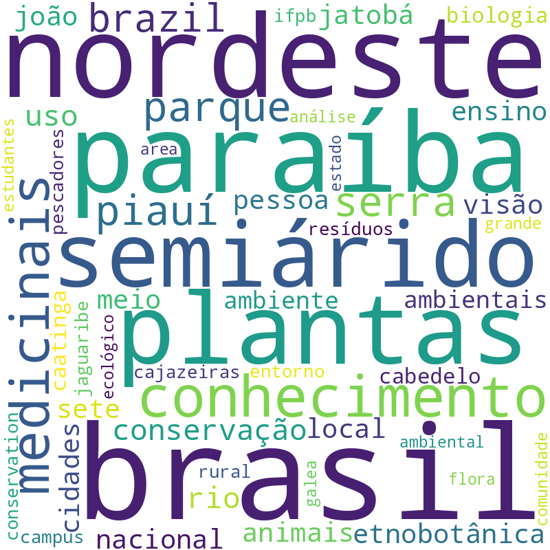 Nuvem de termos dos títulos das publicações