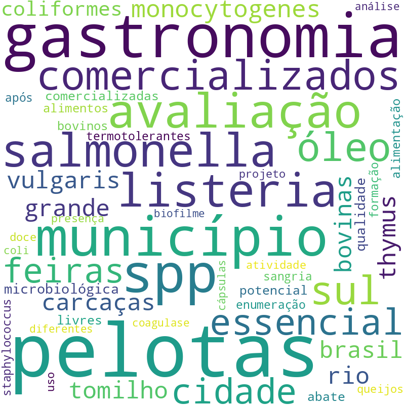 Nuvem de termos dos títulos das publicações
