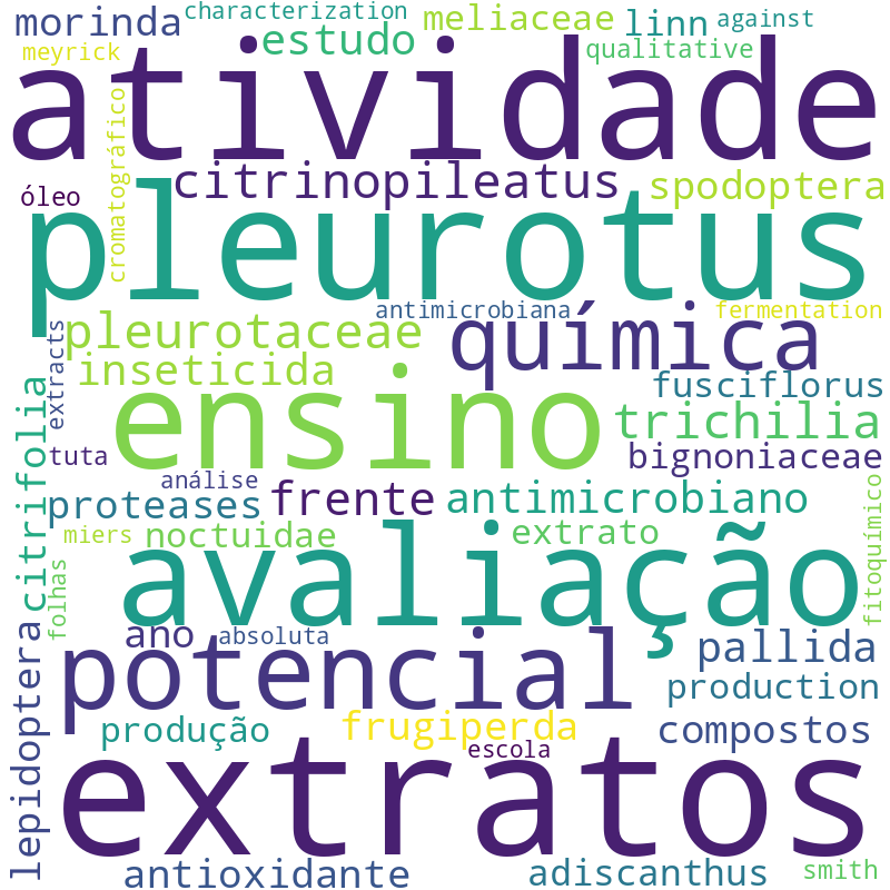 Nuvem de termos dos títulos das publicações