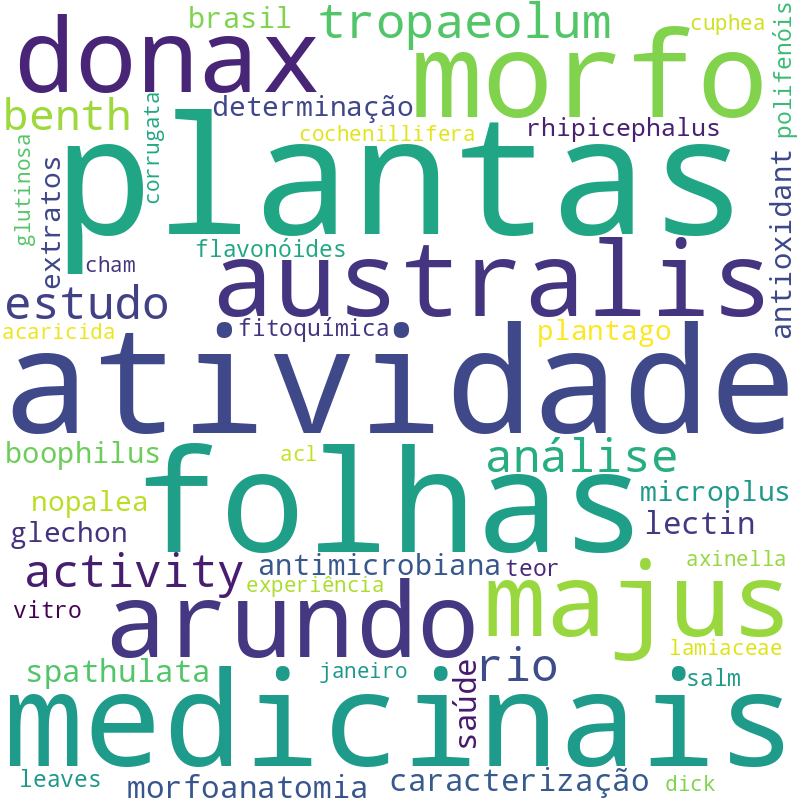 Nuvem de termos dos títulos das publicações
