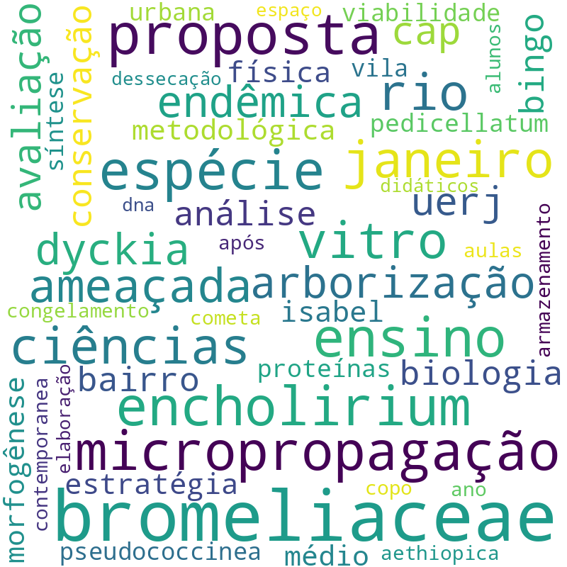 Nuvem de termos dos títulos das publicações