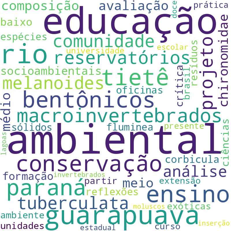 Nuvem de termos dos títulos das publicações